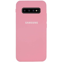 Чехол Silicone Cover Full Protective (AA) для Samsung Galaxy S10 Розовый / Pink