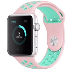 Силіконовий ремінець Sport+ для Apple watch 38mm / 40mm, Pink / Marine Green