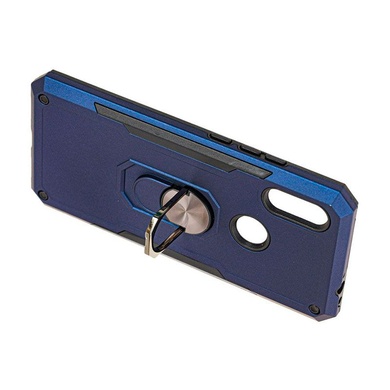 Ударопрочный чехол SG Ring Color магнитный держатель для Samsung Galaxy A20 / A30 Темно-синий