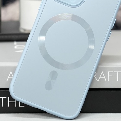 Чехол TPU+Glass Sapphire Midnight with MagSafe для Apple iPhone 12 (6.1") Голубой / Blue