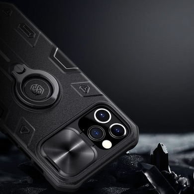 TPU+PC чехол Nillkin CamShield Armor (шторка на камеру) для Apple iPhone 12 Pro / 12 (6.1") Черный