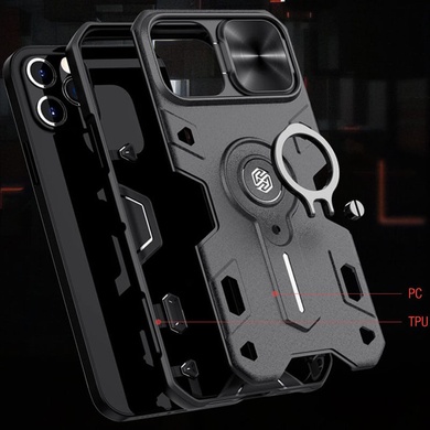 TPU+PC чохол Nillkin CamShield Armor (шторка на камеру) для Apple iPhone 12 Pro / 12 (6.1 "), Чорний
