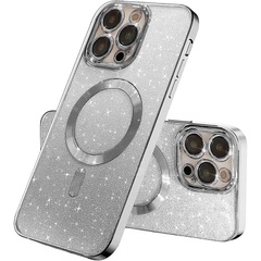 TPU чехол Delight case with MagSafe с защитными линзами на камеру для Apple iPhone 15 Pro (6.1") Серый / Gray
