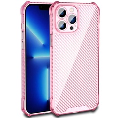 Чехол TPU Ease Carbon color series для Apple iPhone 13 Pro Max (6.7") Розовый / Прозрачный
