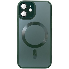 Чехол TPU+Glass Sapphire Midnight with MagSafe для Apple iPhone 12 (6.1") Зеленый / Forest green