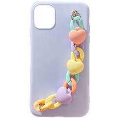 Чехол Chained Heart c подвесной цепочкой для Apple iPhone 13 (6.1") Lilac Blue