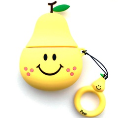 Силиконовый футляр Smile Fruits series для наушников AirPods 1/2 + кольцо Pear