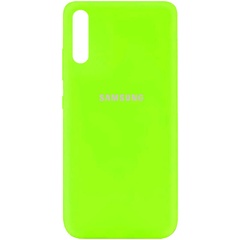 Чехол Silicone Cover Full Protective (AA) для Samsung Galaxy A50 (A505F) / A50s / A30s Салатовый / Neon green