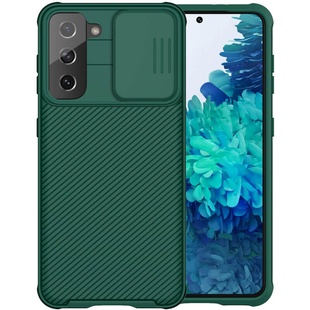 Карбоновая накладка Nillkin Camshield (шторка на камеру) для Samsung Galaxy S21 Зеленый / Dark Green