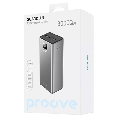 Портативное зарядное устройство Proove Guardian 22.5W 30000 mAh Metal gray