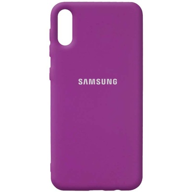 Чохол Silicone Cover Full Protective (AA) для Samsung Galaxy A02, Фиолетовый / Grape