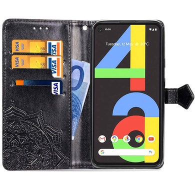 Кожаный чехол (книжка) Art Case с визитницей для Google Pixel 4a Черный
