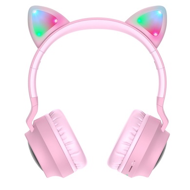 Накладні бездротові навушники Hoco W27, Розовый