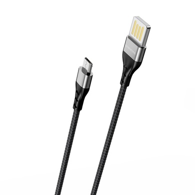 Дата кабель Borofone BU11 Tasteful USB to MicroUSB (1.2m), Чорний