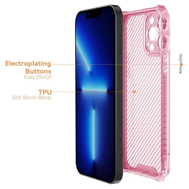 Чехол TPU Ease Carbon color series для Apple iPhone 13 Pro Max (6.7") Розовый / Прозрачный