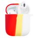 Силіконовий футляр Colorfull для навушників AirPods 1/2, Червоний / Білий