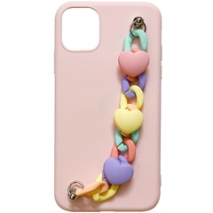 Чехол Chained Heart c подвесной цепочкой для Apple iPhone 13 (6.1") Pink Sand