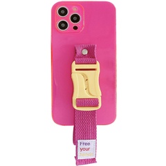 Чохол Handfree з кольоровим ремінцем для Apple iPhone 12 Pro (6.1 "), Розовый