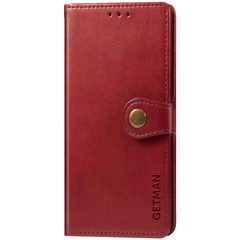Шкіряний чохол книжка GETMAN Gallant (PU) для Xiaomi Redmi Note 8T, Червоний