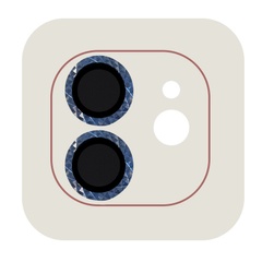 Защитное стекло Metal Shine на камеру (в упак.) для Apple iPhone 12 / 12 mini / 11 Синий / Blue