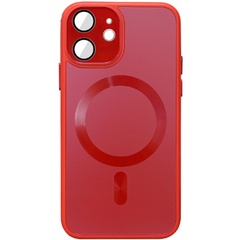 Чехол TPU+Glass Sapphire Midnight with MagSafe для Apple iPhone 12 (6.1") Красный / Red
