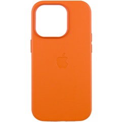 Шкіряний чохол Leather Case (AAA) with MagSafe and Animation для Apple iPhone 14 Pro Max (6.7"), orange