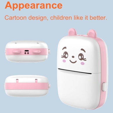 Портативний дитячий термопринтер Mini А8С, Розовый
