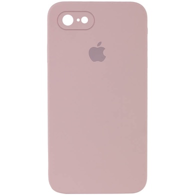 Чехол Silicone Case Square Full Camera Protective (AA) для Apple iPhone 7 / 8 / SE (2020) (4.7") Розовый / Pink Sand