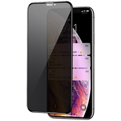 Захисне скло Privacy 5D Matte (full glue) (тех.пак) для Apple iPhone 11 / XR (6.1 "), Чорний