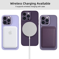 TPU чехол Bonbon Metal Style with MagSafe для Apple iPhone 13 Pro (6.1") Фиолетовый / Dark Purple