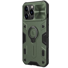 TPU+PC чехол Nillkin CamShield Armor no logo (шторка на камеру) для Apple iPhone 12 Pro / 12 Зеленый