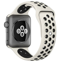 Силиконовый ремешок Sport+ для Apple watch 38mm / 40mm Antigue White / Black