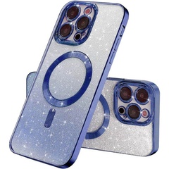 TPU чехол Delight case with MagSafe с защитными линзами на камеру для Apple iPhone 15 Pro (6.1") Синий / Deep navy