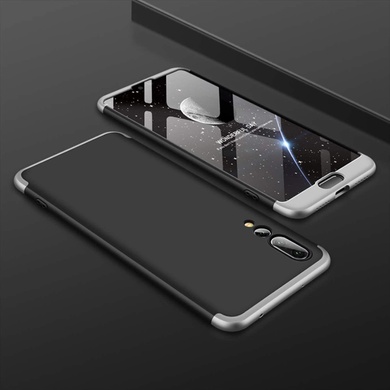 Пластиковая накладка GKK LikGus 360 градусов (opp) для Huawei P20 Pro, Черный / Серебряный
