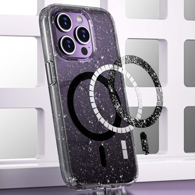 Чехол TPU Galaxy Sparkle (MagFit) для Apple iPhone 12 Pro / 12 (6.1") Black+Glitter