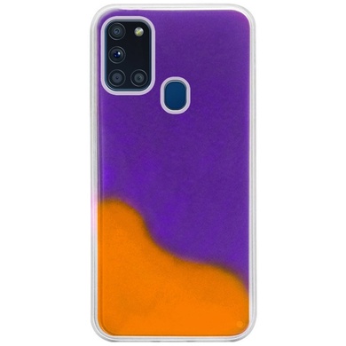 Неоновый чехол Neon Sand glow in the dark для Samsung Galaxy A21s, Фиолетовый / Оранжевый
