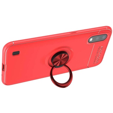 TPU чехол Deen ColorRing под магнитный держатель (opp) для Samsung Galaxy A01 Красный / Красный