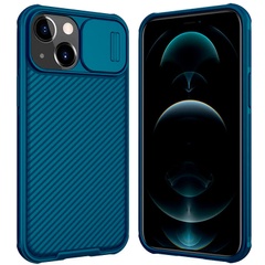 Карбоновая накладка Nillkin Camshield (шторка на камеру) для Apple iPhone 13 mini (5.4") Синий / Blue