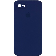 Чехол Silicone Case Square Full Camera Protective (AA) для Apple iPhone 7 / 8 / SE (2020) (4.7") Темно-синий / Midnight blue