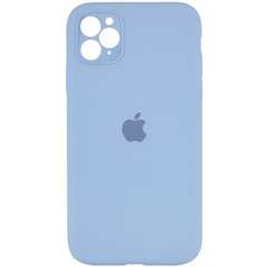 Чехол Silicone Case Square Full Camera Protective (AA) для Apple iPhone 11 Pro Max (6.5") Голубой / Lilac Blue