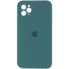 Чехол Silicone Case Square Full Camera Protective (AA) для Apple iPhone 11 Pro (5.8") Зеленый / Pine green