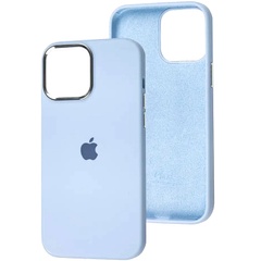 Чехол Silicone Case Metal Buttons (AA) для Apple iPhone 13 (6.1") Голубой / Cloud Blue