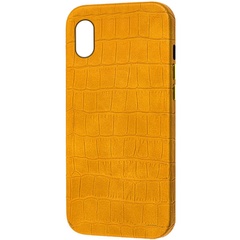 Кожаный чехол Croco Leather для Apple iPhone XR (6.1") Yellow