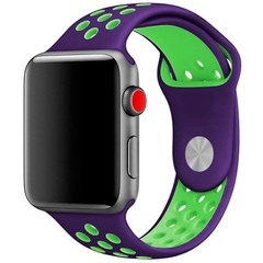 Силиконовый ремешок Sport+ для Apple watch 38mm / 40mm Grape / Green