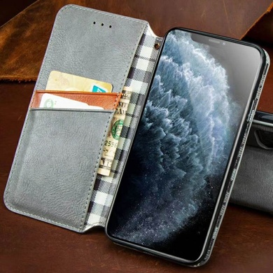 Кожаный чехол книжка GETMAN Cubic (PU) для Samsung Galaxy A31 Серый
