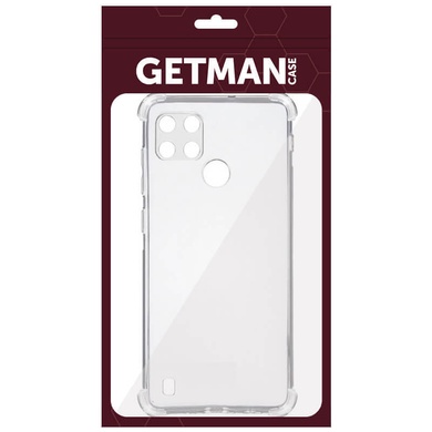 TPU чехол GETMAN Ease logo усиленные углы Full Camera для Realme C21 Бесцветный (прозрачный)