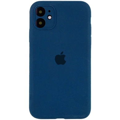 Чехол Silicone Case Square Full Camera Protective (AA) для Apple iPhone 11 (6.1") Синий / Navy blue