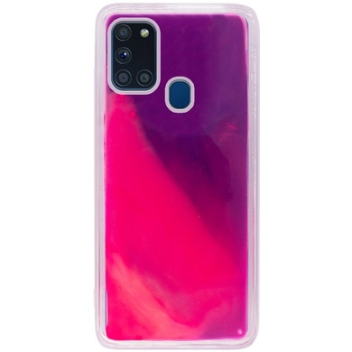 Неоновый чехол Neon Sand glow in the dark для Samsung Galaxy A21s, Фиолетовый / Розовый