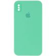Чехол Silicone Case Square Full Camera Protective (AA) для Apple iPhone XS (5.8") Зеленый / Spearmint
