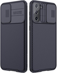 Карбоновая накладка Nillkin Camshield (шторка на камеру) для Samsung Galaxy S21+ Черный / Black
